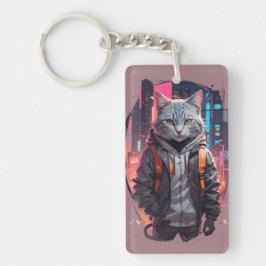 Urban Street Cat Design Sleutelhanger
