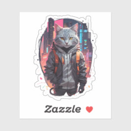 Urban Street Cat Design Sticker