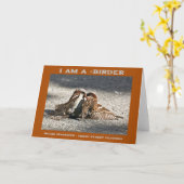 Urban Street Fighters House Sparrows Birder Kaart (Gele Bloem)