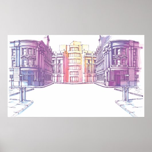 Urban Street Illustration Poster (Voorkant)