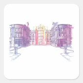 Urban Street Illustration Square Sticker (Voorkant)