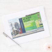 Urban Street Scene met St. Patrick's Season Mural Rechthoekige Sticker (Envelop)