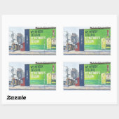 Urban Street Scene met St. Patrick's Season Mural Rechthoekige Sticker (Vel)