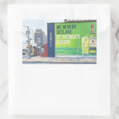 Urban Street Scene met St. Patrick's Season Mural Rechthoekige Sticker (Tas)