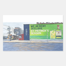 Urban Street Scene met St. Patrick's Season Mural Rechthoekige Sticker