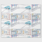 Urban Street Scene Wrapping Paper Cadeaupapier (Vlak)