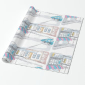 Urban Street Scene Wrapping Paper Cadeaupapier (Uitgerold)