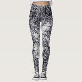 Urban Street Style Circuit Board Grunge Pattern Leggings (Voorkant)