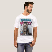 Urban Street Style Cool Cat Graffiti Cat Design T-shirt (Voorkant volledig)
