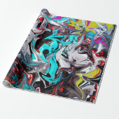 Urban street style graffiti party cadeaupapier (Uitgerold)