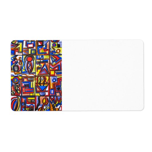 Urban Street Two-Modern Bauhaus Geometric Art Etiket (Voorkant)