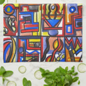 Urban Street Two-Modern Geometric Theedoek (Gevouwen)