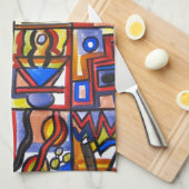 Urban Street Two-Modern Geometric Theedoek (Quarter Fold)