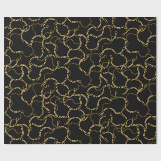Urban Streetstyle Gold Chains Pattern Cadeaupapier (Vlak)