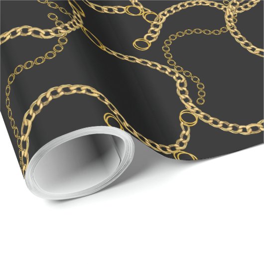 Urban Streetstyle Gold Chains Pattern Cadeaupapier (Rol Hoek)
