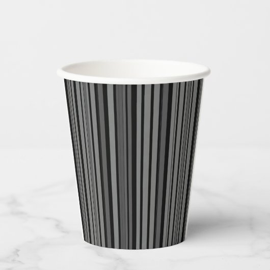Urban Stripe Paper Cup – Slank. Modern. Essentieel Papieren Bekers (Voorkant)