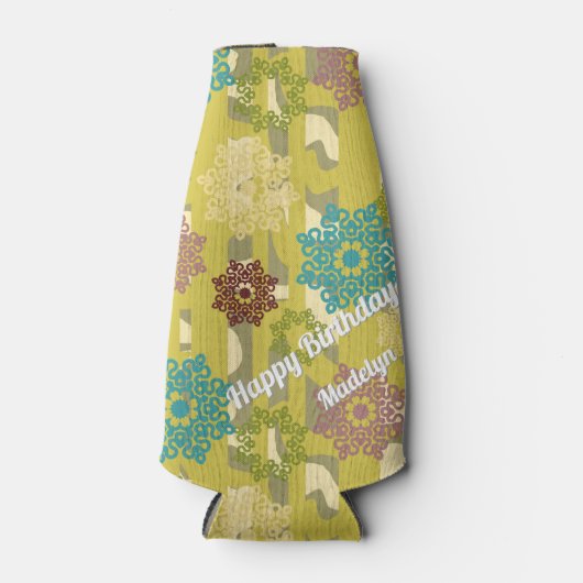 Urban Stripes Abstract Flower Pattern Flesjeskoeler (Voorkant)