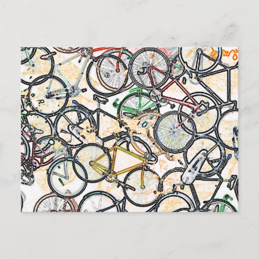 urban style bicycle pattern briefkaart (Voorkant)