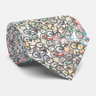 Urban Style Bicycle Pattern Stropdas