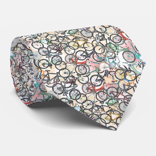 Urban Style Bicycle Pattern Stropdas (Opgerold)
