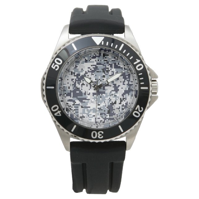 Urban Style Gray Digital Camouflage Horloge (Voorkant)