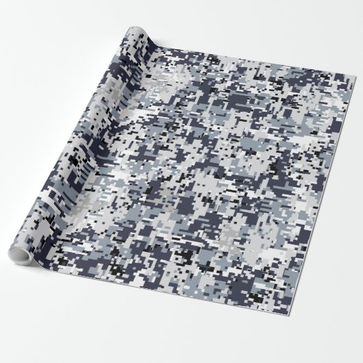 Urban Style Silver Digital Camouflage Cadeaupapier (Uitgerold)