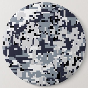 Urban Style Silver Digital Camouflage Ronde Button 6,0 Cm