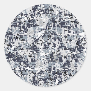 Urban Style Silver Digital Camouflage Ronde Sticker
