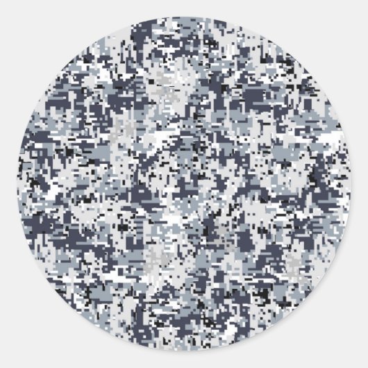 Urban Style Silver Digital Camouflage Ronde Sticker (Voorkant)