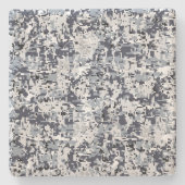 Urban Style Silver Digital Camouflage Stenen Onderzetter (Voorkant)