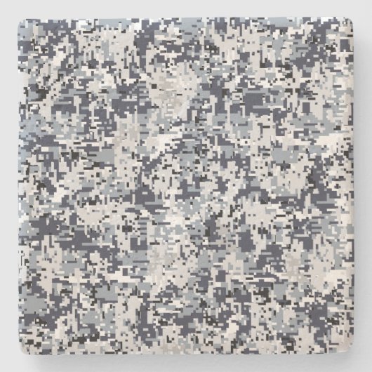 Urban Style Silver Digital Camouflage Stenen Onderzetter (Voorkant)