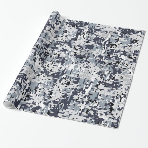 Urban Style Silver Gray Digital Camouflage Cadeaupapier