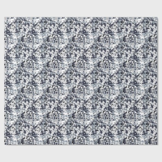 Urban Style Silver Gray Digital Camouflage Cadeaupapier (Vlak)