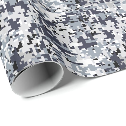 Urban Style Silver Gray Digital Camouflage Cadeaupapier (Rol Hoek)
