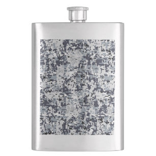 Urban Style Silver Gray Digital Camouflage Flacon