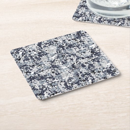 Urban Style Silver Gray Digital Camouflage Kartonnen Onderzetters (Schuin)