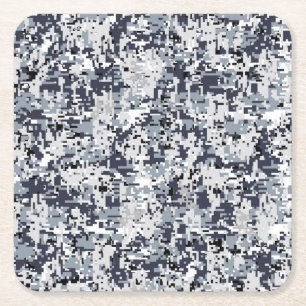 Urban Style Silver Gray Digital Camouflage Kartonnen Onderzetters