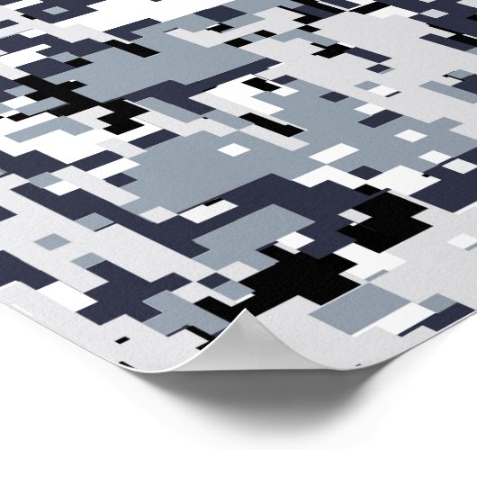 Urban Style Silver Gray Digital Camouflage Poster (Hoek)