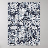 Urban Style Silver Gray Digital Camouflage Poster (Voorkant)