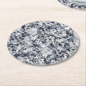 Urban Style Silver Gray Digital Camouflage Ronde Kartonnen Onderzetter (Gebogen)