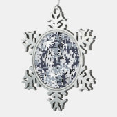 Urban Style Silver Gray Digital Camouflage Tin Sneeuwvlok Ornament (Rechts)