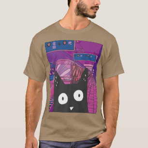 Urban Subway Kawaii Cat Japans City Aesthetics Al T-shirt