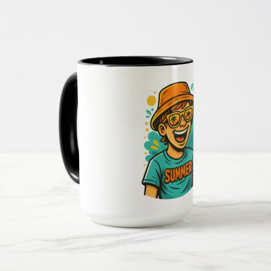 Urban Summer Vibes Cartoon T-shirt – Bright & Fun Mok (Voorkant links)