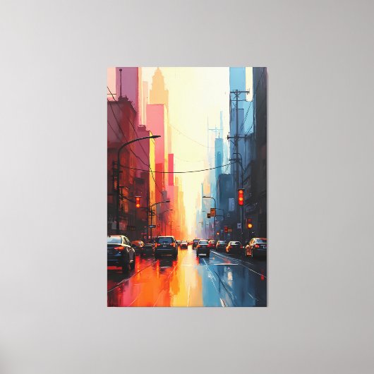 Urban Sunset Reflections Canvas Afdruk (Voorkant)