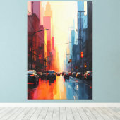 Urban Sunset Reflections Canvas Afdruk (Insitu (Houten vloer))