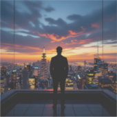 Urban Sunset Reflections Sticker (Voorkant)