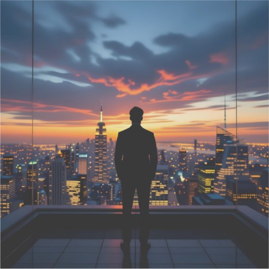 Urban Sunset Reflections Sticker (Voorkant)