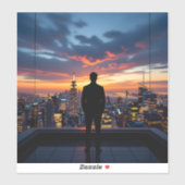 Urban Sunset Reflections Sticker (Vel)