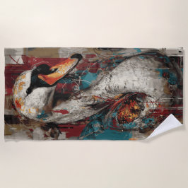 Urban Swan Graffiti Kunst met Monarchvlinder Strandlaken