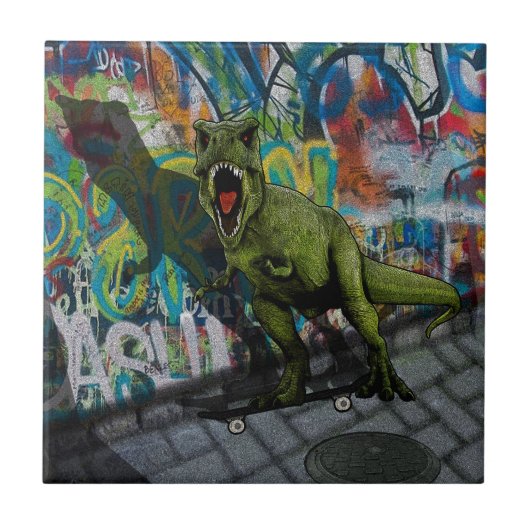 Urban T-Rex Tegeltje (Voorkant)